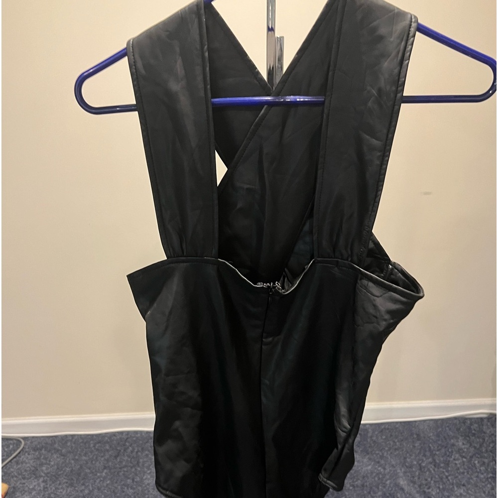 Women’s Faux Leather Onesie - Picture 3 of 3